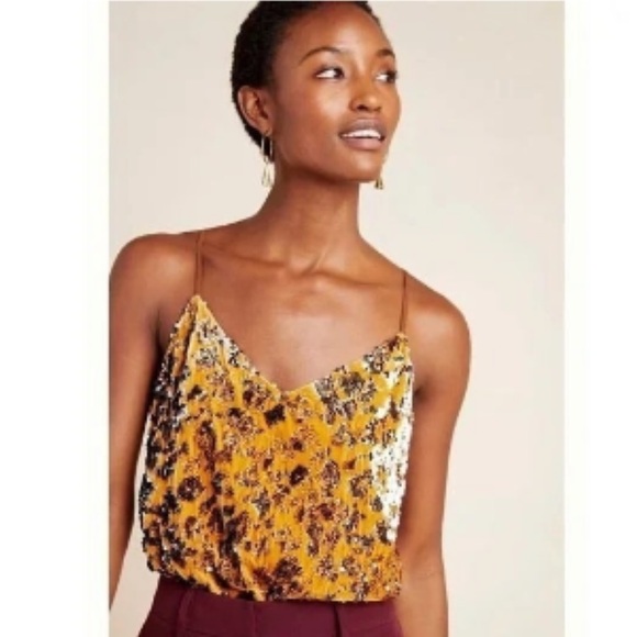 Anthropologie Tops - RO & DE velvet leopard sequin tank